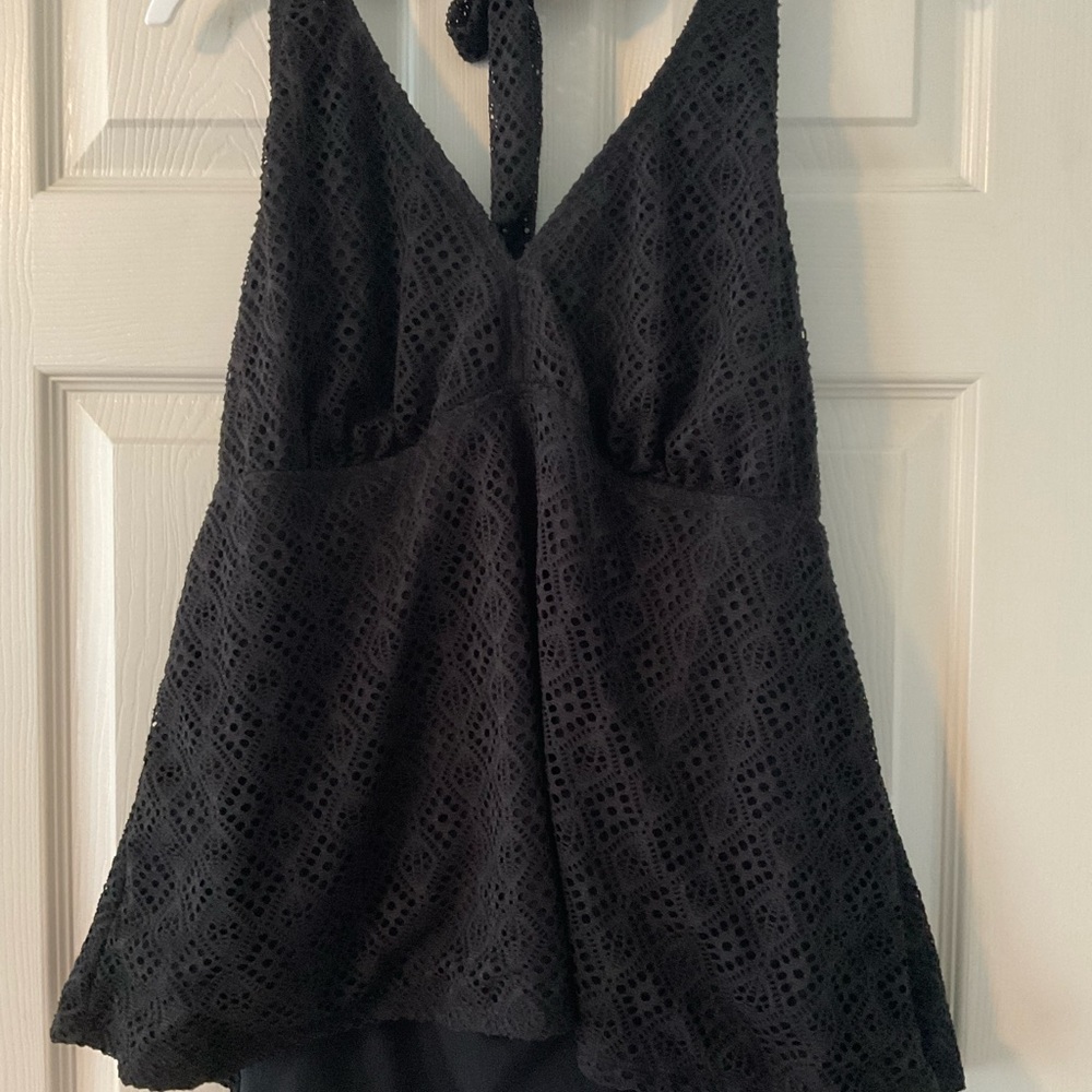 Catalina lace halter tankini top